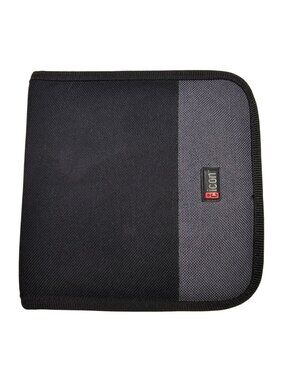 Icon 16-Disc CD/DVD/Game Holder Storage Carry Case Wallet - Black/Gray Nylon